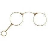 Pair of Victorian 13K Gold Handheld Spectacles