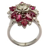 Marquise Diamond and Ruby Ring