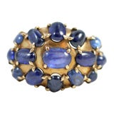 18kt Yellow Gold 
Cabochon Sapphire Ring