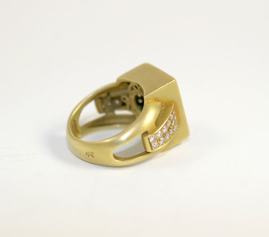 18kt  Yellow Gold Kieselstein-Cord Tourmaline & Diamond Ring 1
