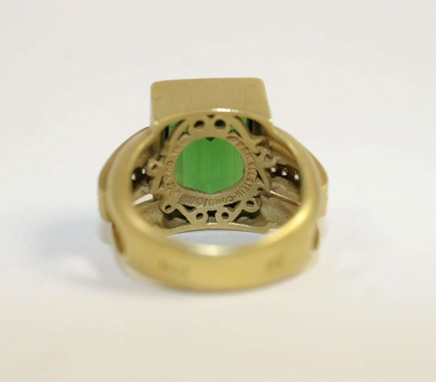 18kt  Yellow Gold Kieselstein-Cord Tourmaline & Diamond Ring 6