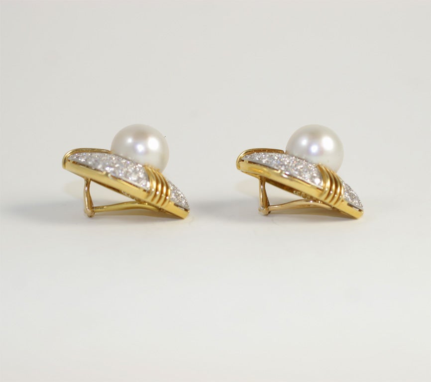 diamond and pearl earings