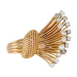 Elegant Gold and Diamond Cocktail Ring