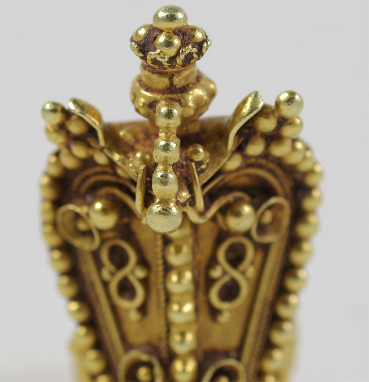 Women's or Men's Gold Crown Ring