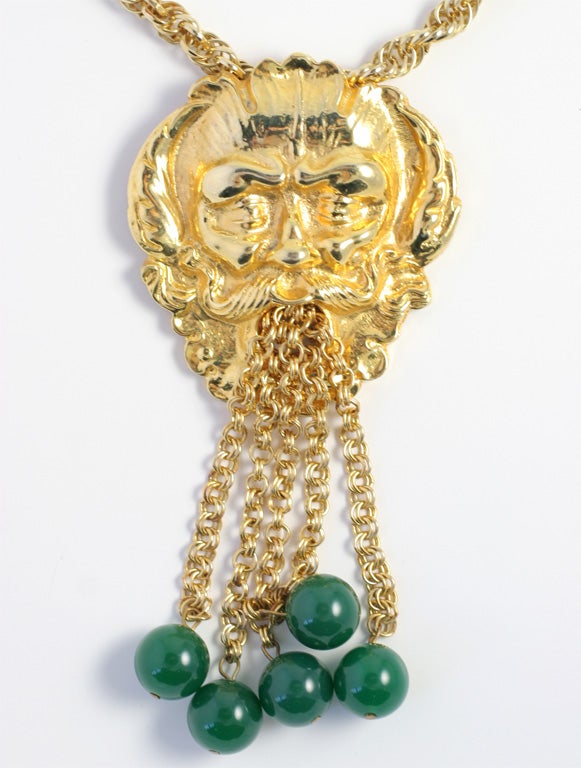 Large Greek god pendant necklace.