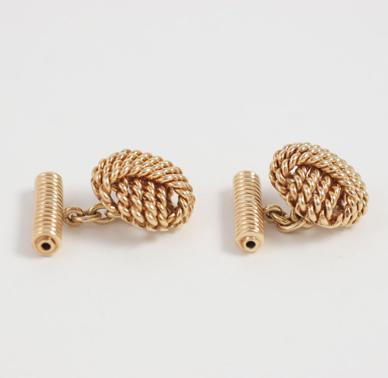 Elegant Knotted Gold Cufflinks