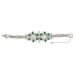 Platinum Diamond & Emeral Bracelet 1