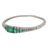 Art Deco Emerald & Diamond Line Bracelet