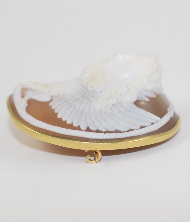 Exquisite Victorian Shell Cameo Brooch 4