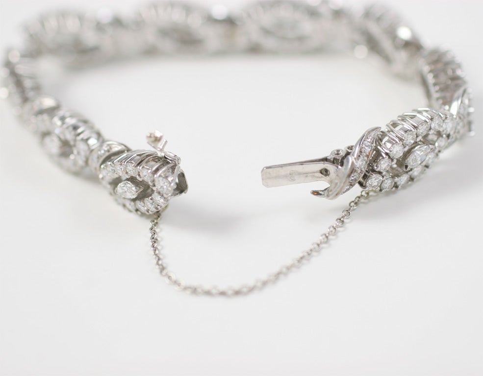 Vintage Diamond and White Gold Bracelet at 1stdibs