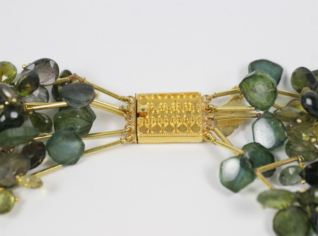 Green Tourmaline wreath Necklace 4