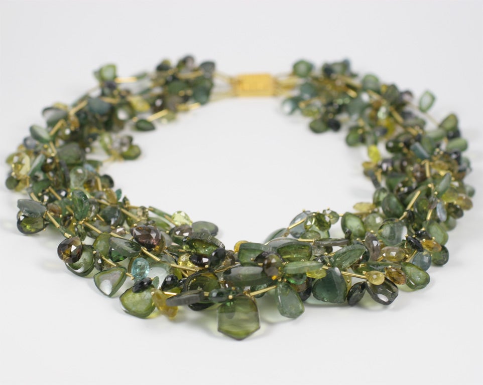 Green Tourmaline wreath Necklace 1