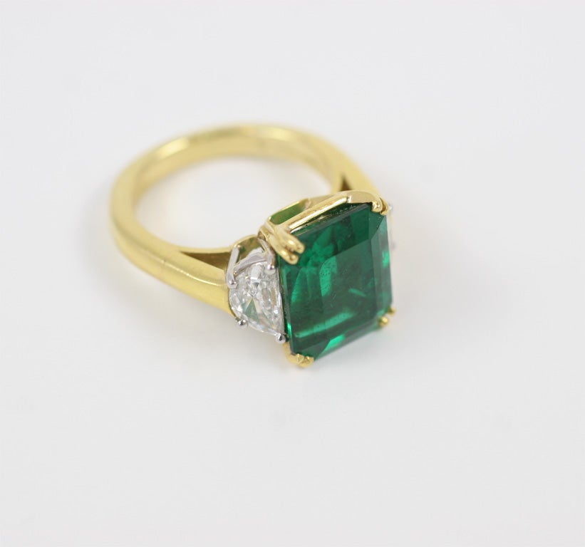 Emerald Cut Magnificent Emerald Ring For Sale