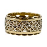 Vintage 14K White and Yellow Gold Filligree Band