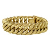 18kt Yellow Gold Braided & Chased  Rope Bracelet