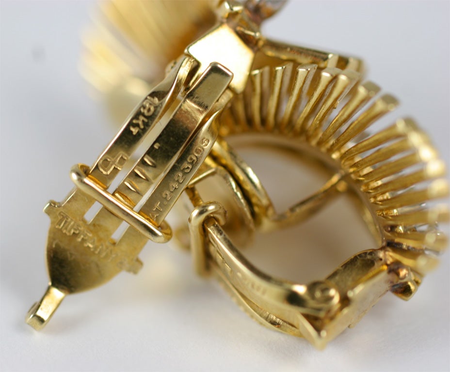 Tiffany & Co 18kt Yellow Gold , White Gold & Diamond Earings 3