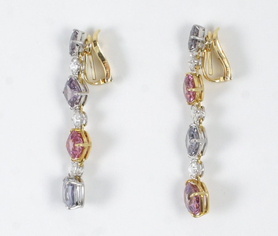 Spinel and Diamond Earrings