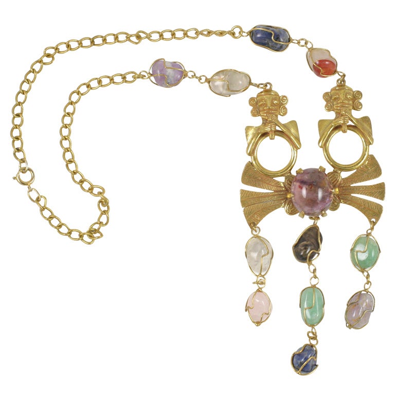 Mayanische Halskette ""Gold" von Castlecliff, Kostümschmuck