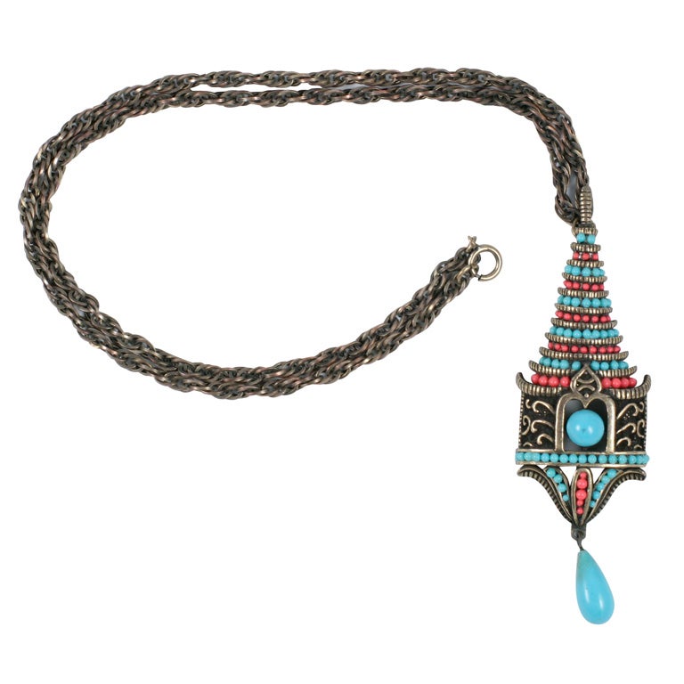 Collier long - Sautoir pompon Acier inoxydable