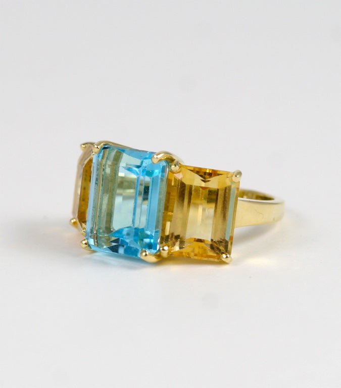 emerald and citrine ring