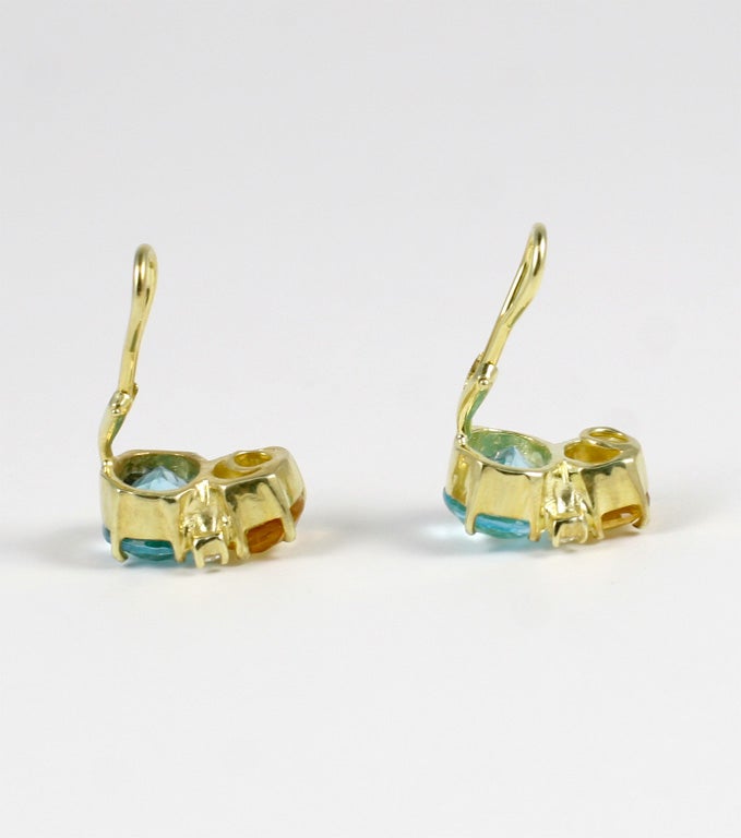 Medium GUM DROP™ Earrings with Citrine and Blue Topaz and Diamonds In New Condition For Sale In New York, NY