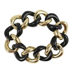Gold and Wood Link Bracelet 9