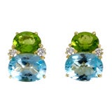 Large GUM DROP™ Earrings with Peridot and Blue Topaz and Diamonds 8