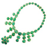 Emerald Cabochon Necklace in 18K gold