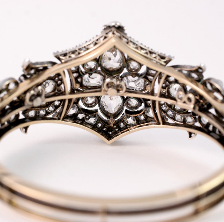 Incredible Victorian Diamond Bracelet With Tiara Attachment For Sale 2