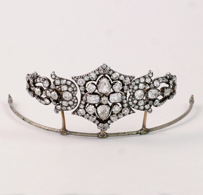 Incredible Victorian Diamond Bracelet With Tiara Attachment For Sale 5