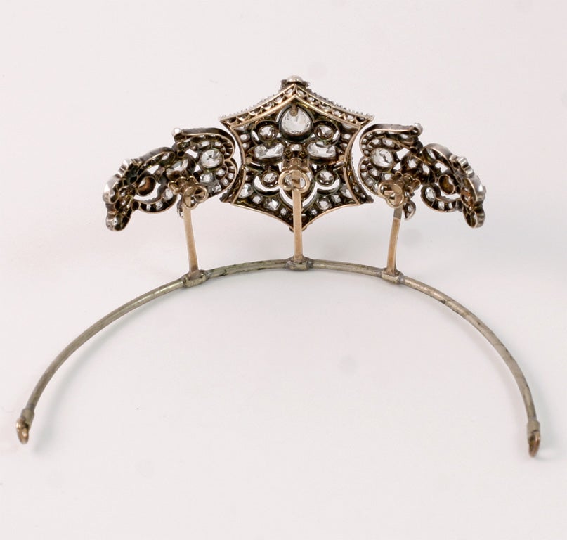 Incredible Victorian Diamond Bracelet With Tiara Attachment For Sale 7