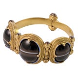 Exquisite Victorian Banded Agate Archeological Revival Bracelet