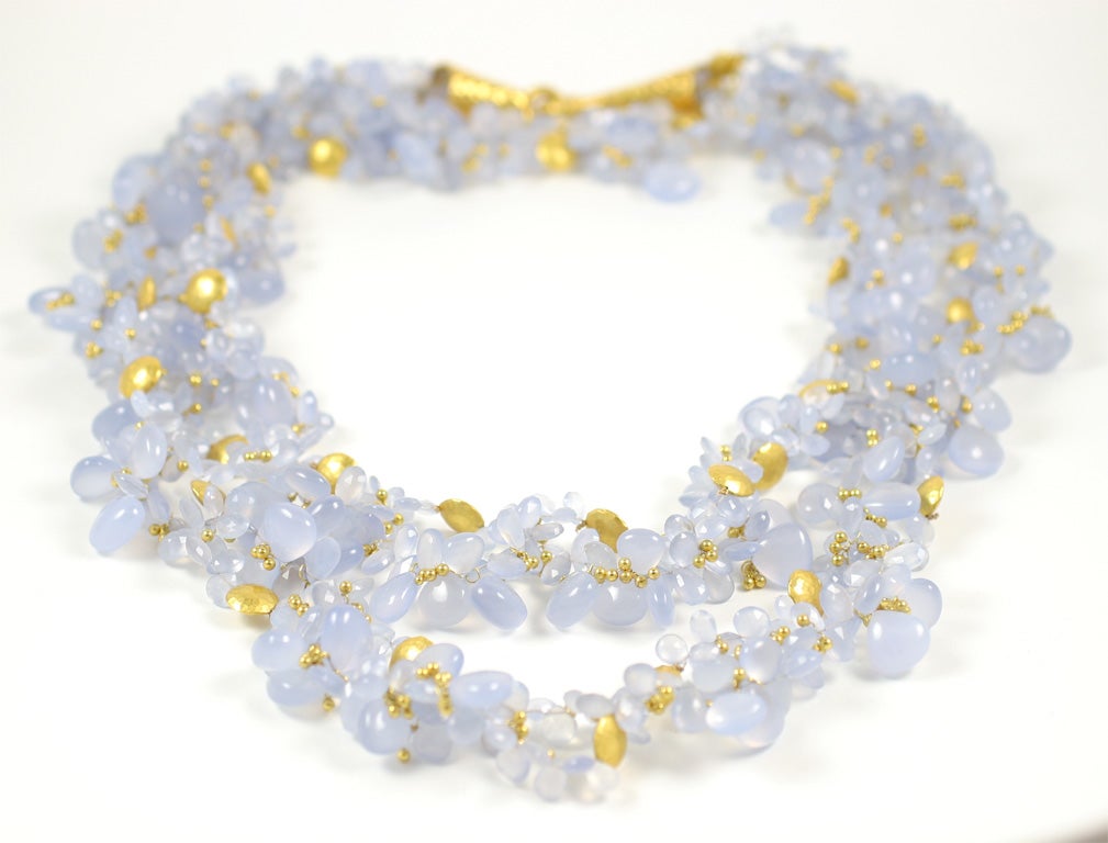 Chalcedony Sea Foam Necklace at 1stDibs