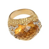 18k Citrine, Yellow Sapphire and Diamond Ring