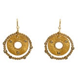 22K and Rose-Cut Diamond Earrings