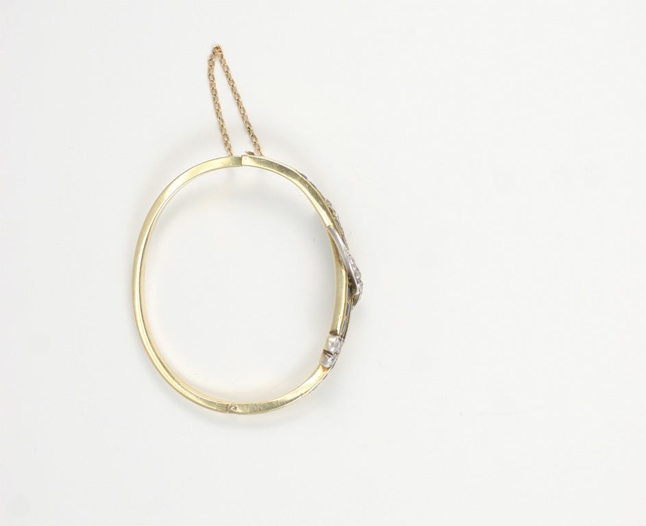 Victorian, Diamond & Sapphire Bypass Bangle