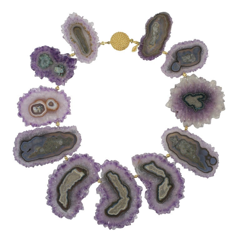 Amethyst Oyster Necklace For Sale