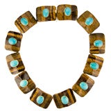 Tiger Eye and Turquoise Necklace