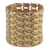 14K Brushed and Polished Super Wide Gold Bracelet