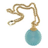 14K Box Link Chain with Victorian Fragrance Bottle Pendant