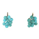 Italian 14K Gold and Turquoise Earrings