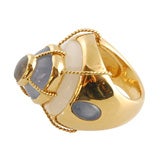 Moonstone and Chalcedony Ring by Tony Duquette
