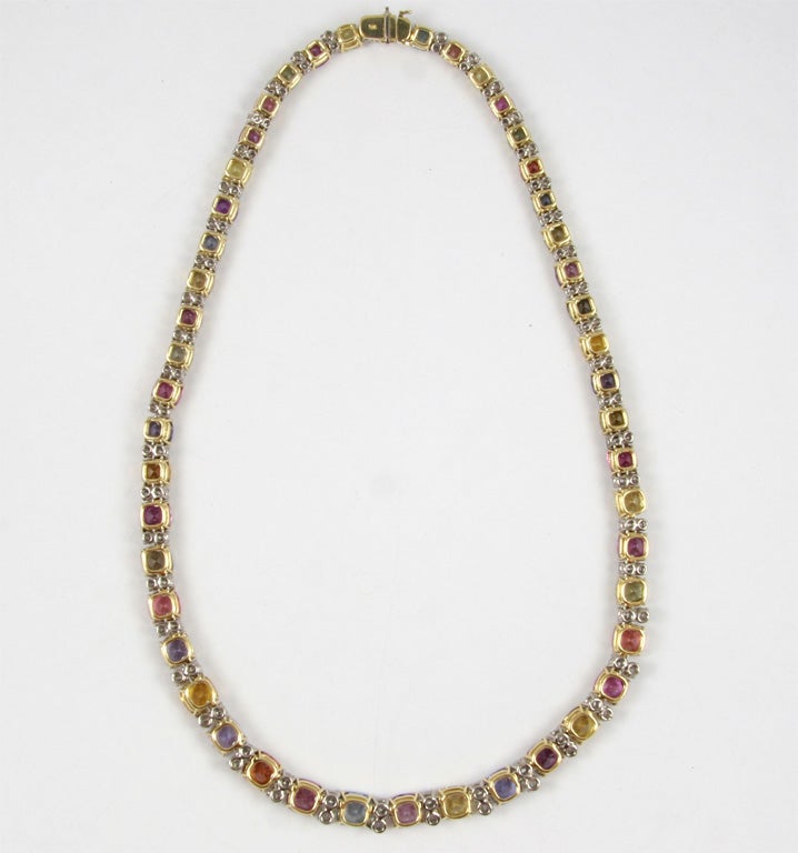 Women's Sapphire & Diamond Necklace