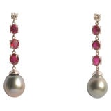 Pearl and ruby earings