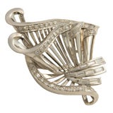 Antique "Lyrical" Platinum Brooch