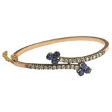 Late 19th Century, Diamond and Sapphire Bangle