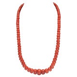 Single Strand  Natural red Coral Necklace