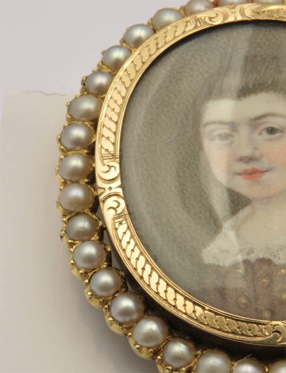 Women's XIX th Century boy portrait brooch