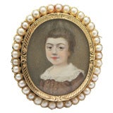 XIX th Century boy portrait brooch