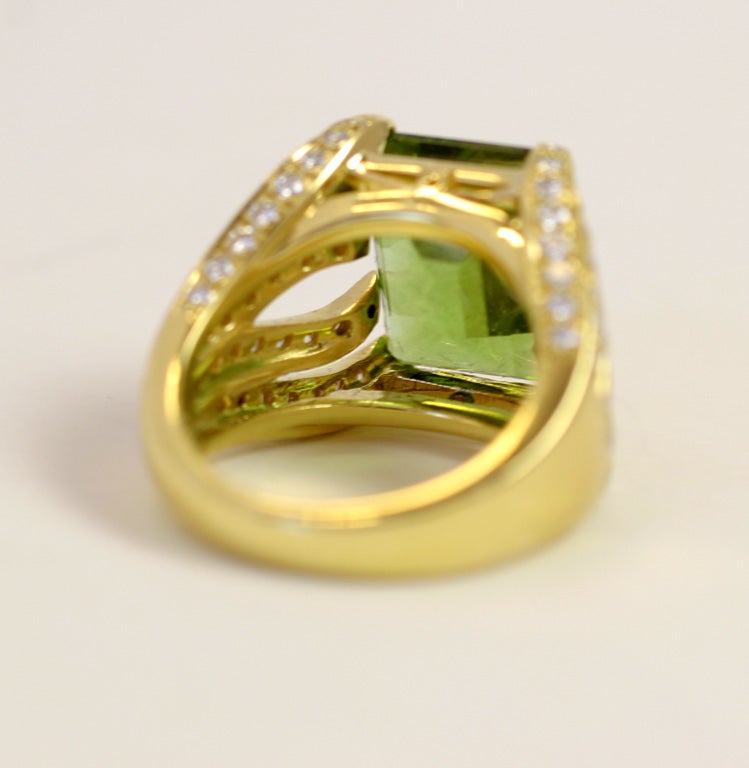 Women's Peridot Flame Ring For Sale